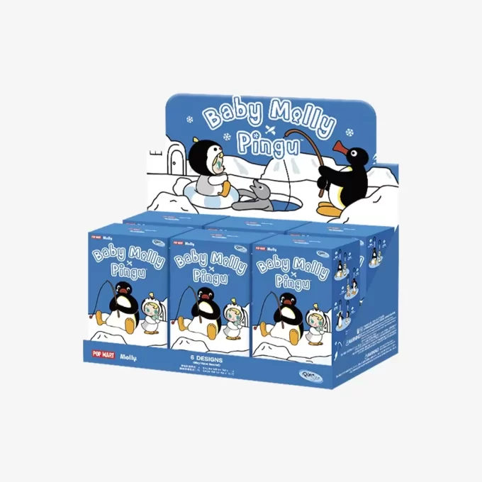 Baby Molly × Pingu Mutlu Balık Tutma Serisi – Vinil Peluş Kolye Kör Kutu