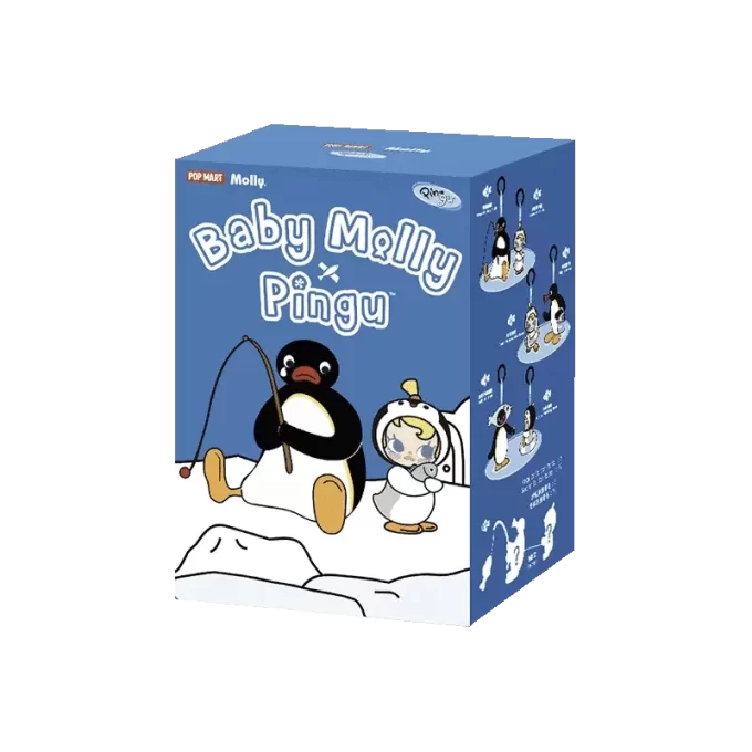 Baby Molly × Pingu Mutlu Balık Tutma Serisi – Vinil Peluş Kolye Kör Kutu
