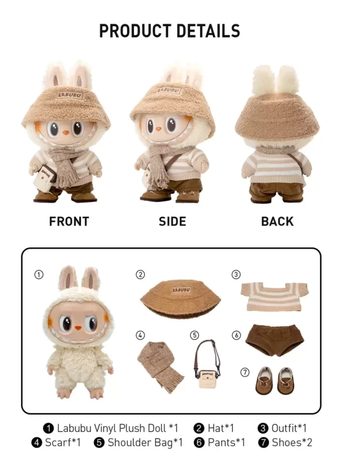 CANAVARLAR – GİYİN LATTE Vinil Peluş Bebek