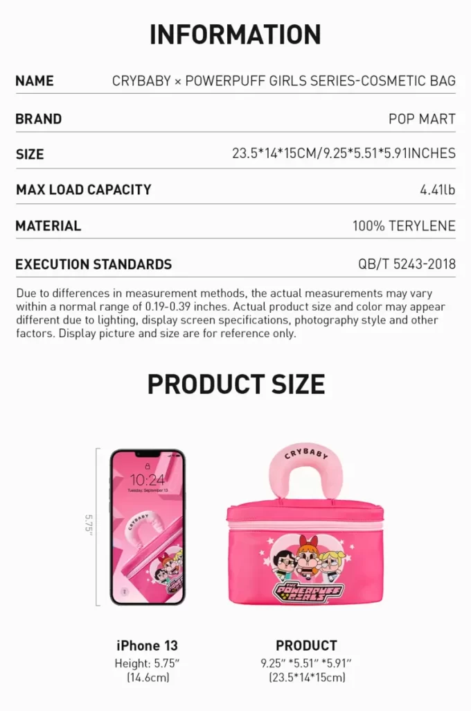CRYBABY × Powerpuff Girls Serisi – Kozmetik Çantası