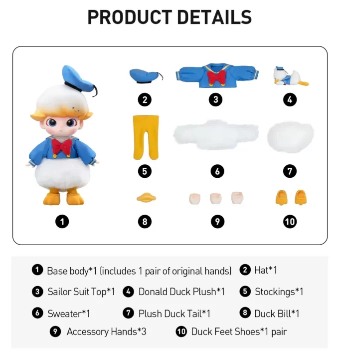 DIMOO Donald Duck 1/8 Aksiyon Figürü