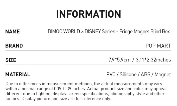 DIMOO WORLD × DISNEY Serisi – Buzdolabı Mıknatısı Kör Kutusu