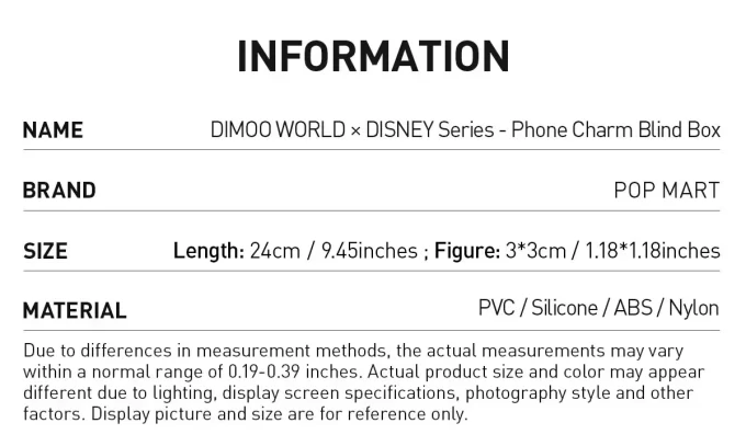 DIMOO WORLD × DISNEY Serisi – Cep Telefonu Askısı Kör Kutusu
