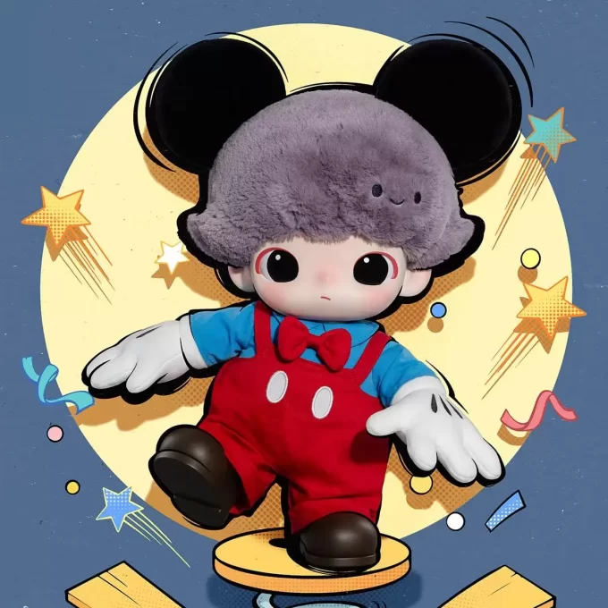 DIMOO WORLD × DISNEY Serisi – Mickey Vinil Peluş Çanta