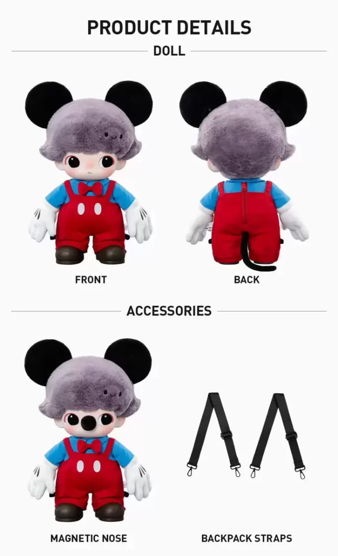 DIMOO WORLD × DISNEY Serisi – Mickey Vinil Peluş Çanta