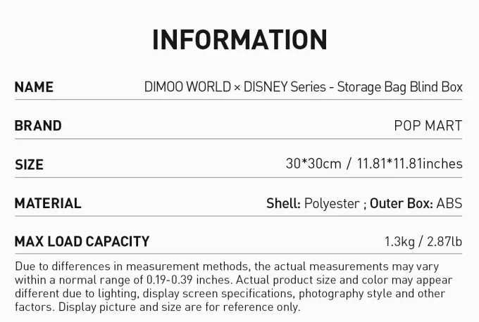 DIMOO WORLD × DISNEY Serisi – Saklama Çantası Kör Kutu