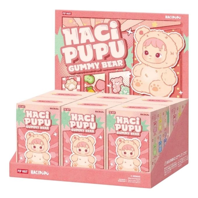 Hacipupu Sakızlı Ayıcık Vinil Peluş Kolye Mühürlü Kutu (6 Kör Kutu)