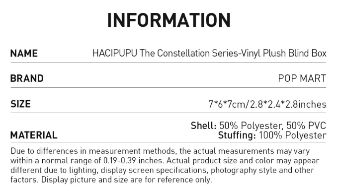 HACIPUPU Takımyıldız Serisi – Vinil Peluş Kör Kutu
