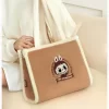 Klasik Çanta Serisi – LABUBU Peluş Tote Çanta (Kahverengi)