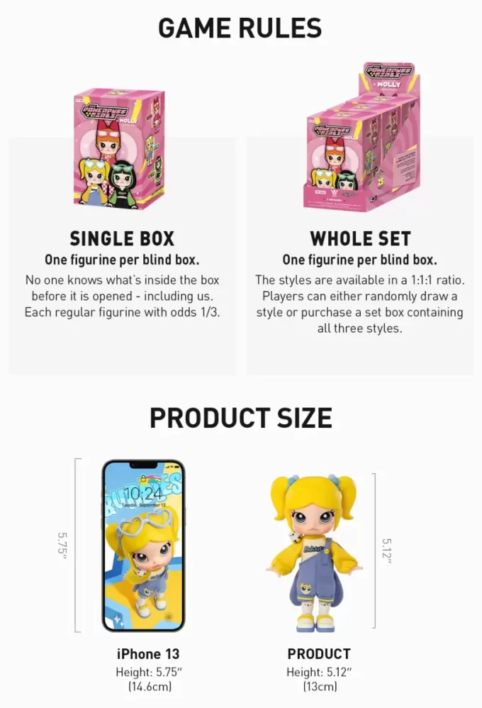 MOLLY × Powerpuff Girls Serisi Aksiyon Figürü