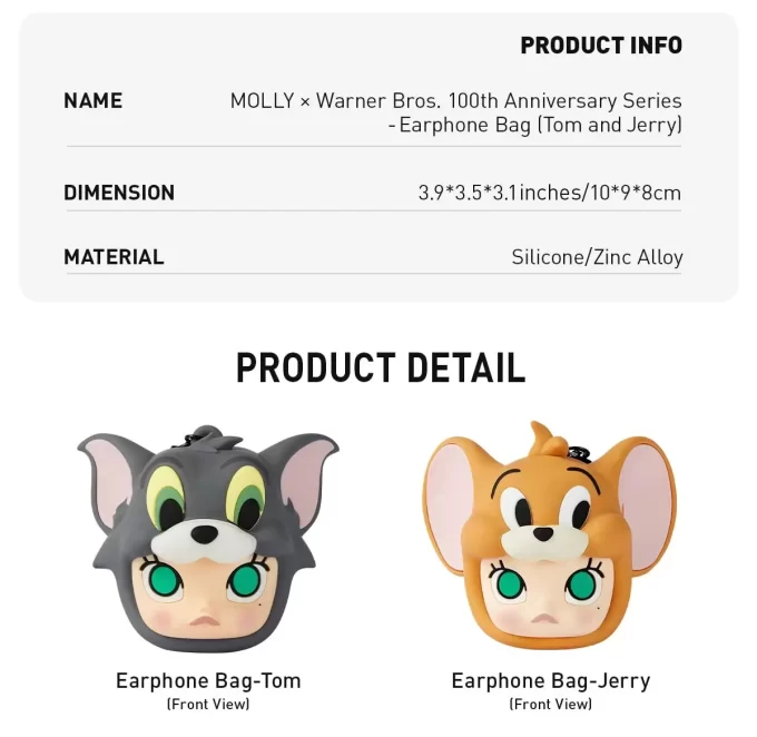 MOLLY X Warner Bros. 100. Yıl Dönümü Serisi – Kulaklık Çantası (Tom ve Jerry)