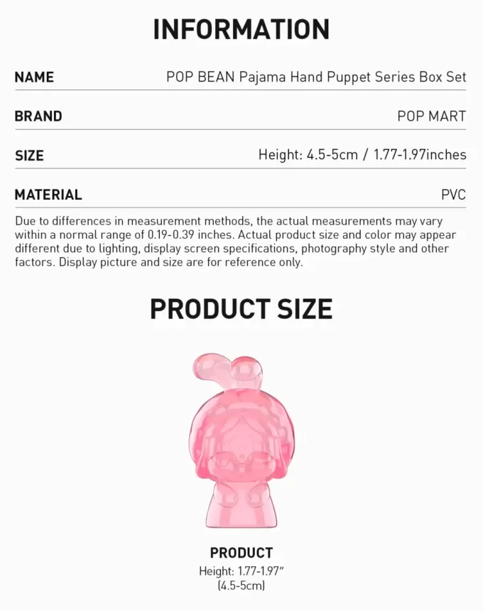 POP BEAN Pijama El Kuklası Serisi Kutu Seti