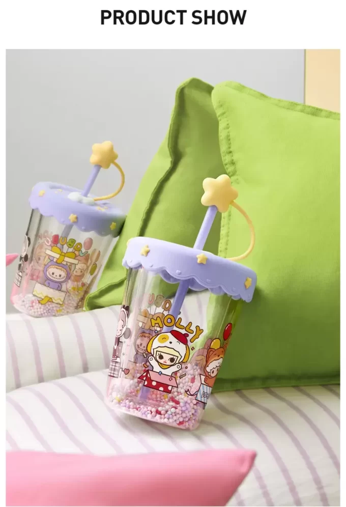 POP BEAN Pijama Partisi Çift Katmanlı Pipetli Bardak