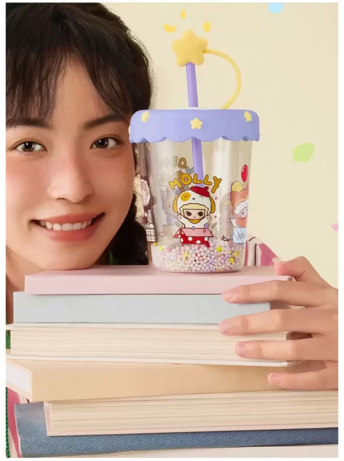 POP BEAN Pijama Partisi Çift Katmanlı Pipetli Bardak