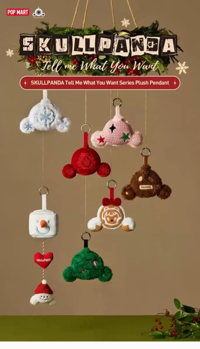 SKULLPANDA Bana Ne İstediğini Söyle Serisi Peluş Kolye