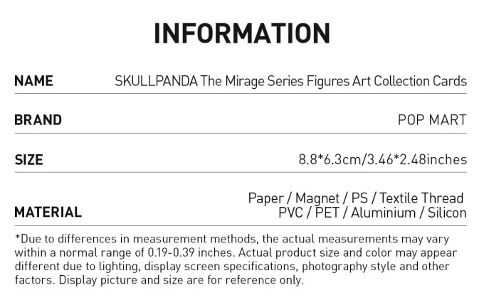SKULLPANDA The Mirage Serisi Figür Sanat Koleksiyonu Kartları